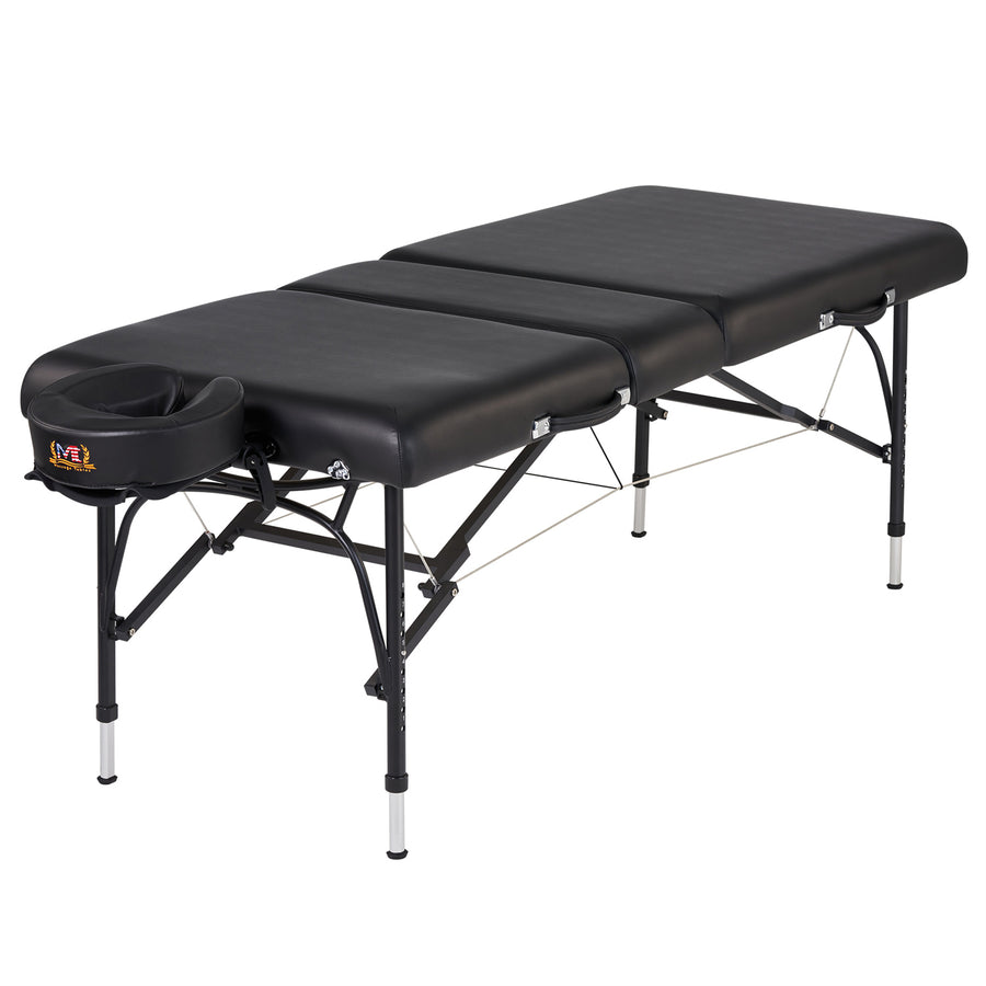 MT Massage 74cm Violet™ Salon Tilt Mobile Massageliege mit Rücklehne & Klappbarem Aluminiumgestell-Schwarz
