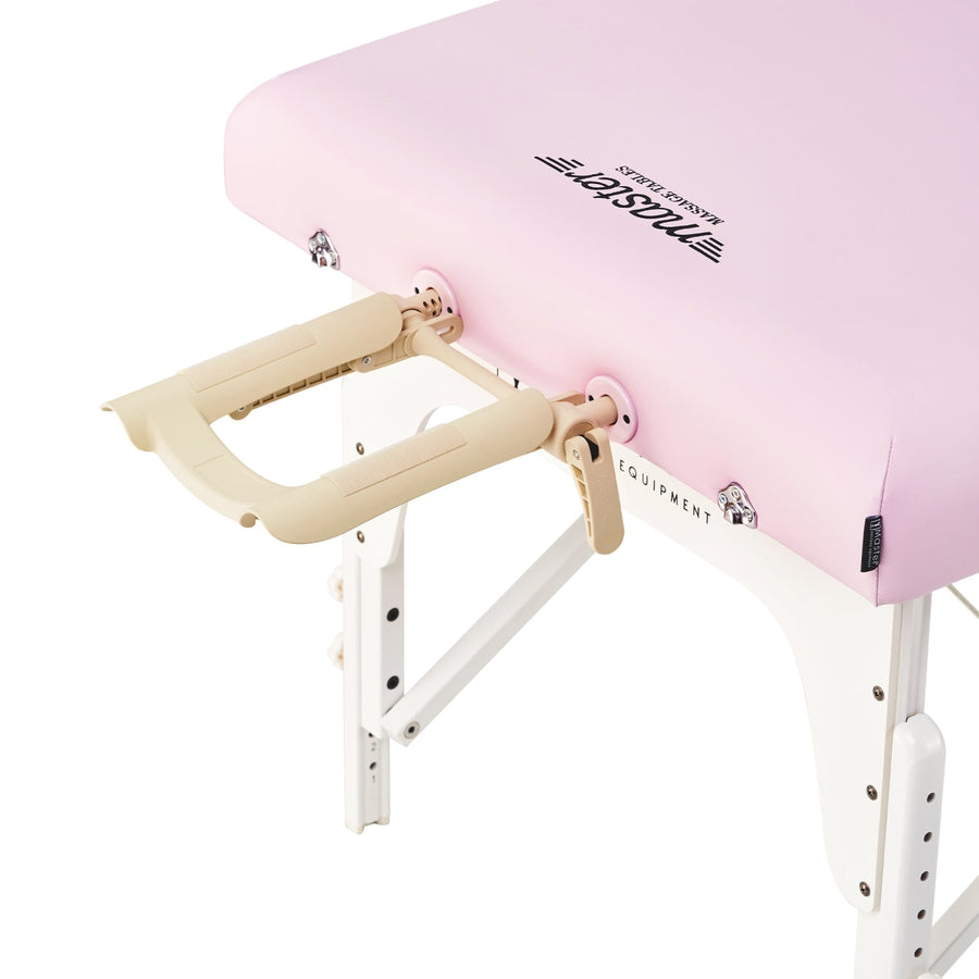 Master Massage Montclair™ Mobile Massageliege mit Ambiente Lichtpaket Memory Foam & Klappbares Holzgestell-Kristallrosa