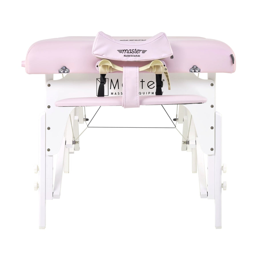 Master Massage Montclair™ Mobile Massagetherapieliege mit Ambiente Lichtpaket Memory Foam & Klappbares Holzgestell-Kristallrosa