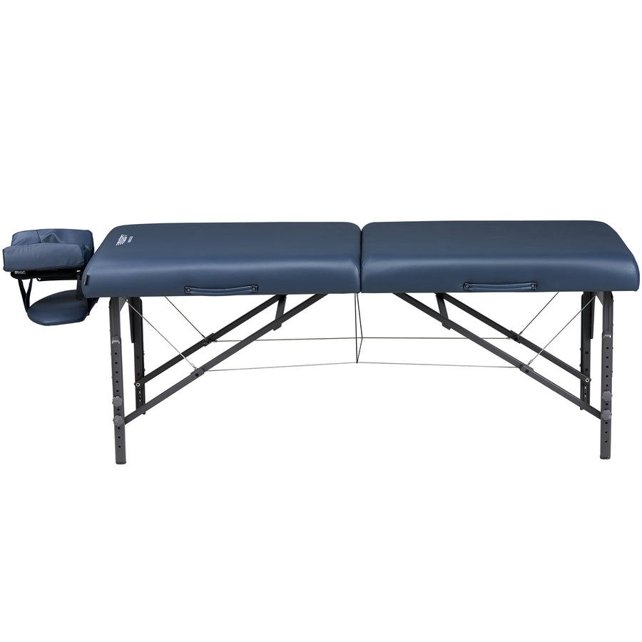 Master Massage Montclair™ Mobile Massageliege mit Ambiente Lichtpaket Memory Foam & Klappbares Holzgestell-Königsblau