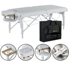 Master Massage Montclair™ Mobile Massagetherapieliege mit Ambiente Lichtpaket Memory Foam & Klappbares Holzgestell-Schneeweiß
