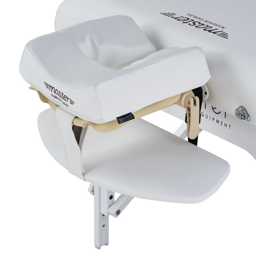 Master Massage Montclair™ Mobile Massageliege mit Ambiente Lichtpaket Memory Foam & Klappbares Holzgestell-Schneeweiß