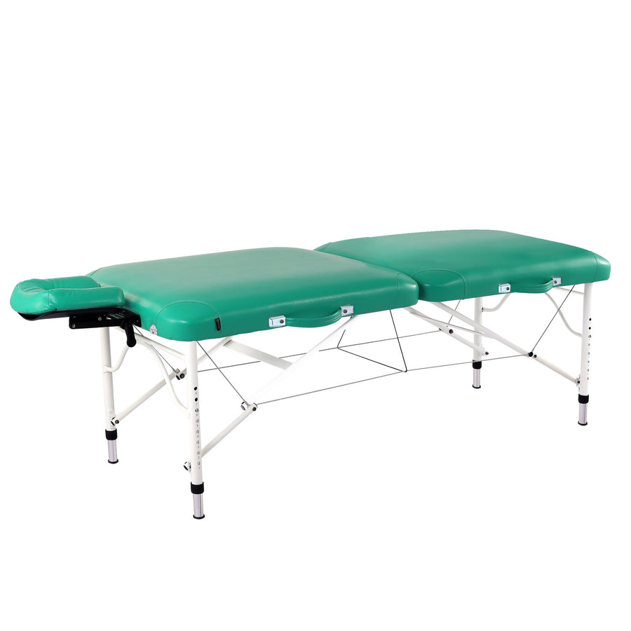 Master Massage 76 cm CALYPSO ? LX Tragbarer Massagetisch mit NanoSkin ? - Emerald Green (Anti-Mikrobiell - Tränenfrei)