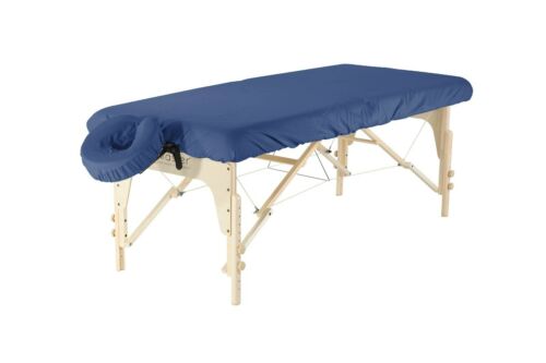 Master Massage Dignity & Luxury Mikrofaser Liegebezug Set für Massageliege und Kopfteil Blau