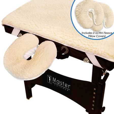 Master Massage Ultra Fleece Pad Laken Set für Massageliegen mit Liege Laken und 2 Gesichtspolster Bezügen